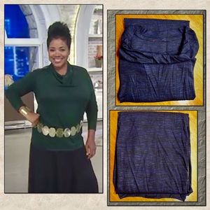 Lisa Rinna Cowl Neck Top with Faux Leather Details